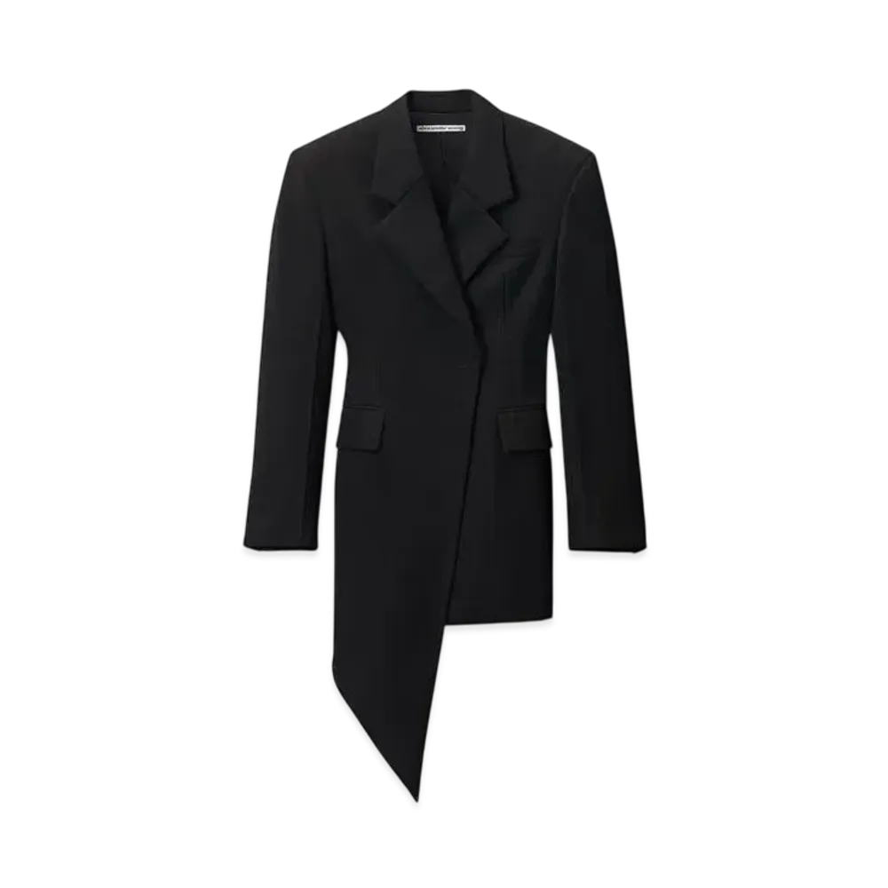 Alexander Wang Wool Twill Asymmetric Blazer Mini Dress "Black"