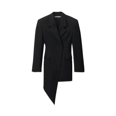 Alexander Wang Wool Twill Asymmetric Blazer Mini Dress "Black"
