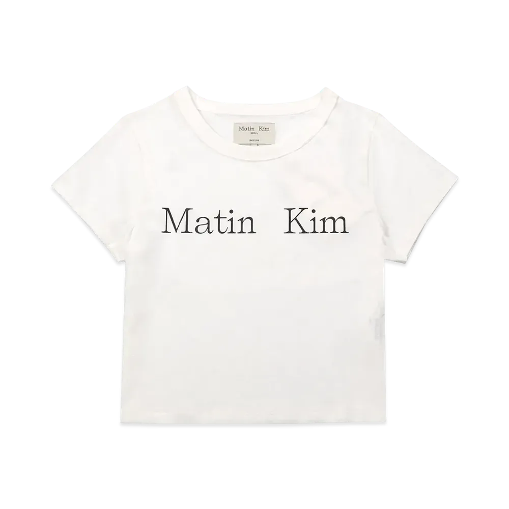 Matin Kim Logo Crop Top Tee "White"