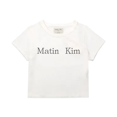Matin Kim Logo Crop Top Tee "White"