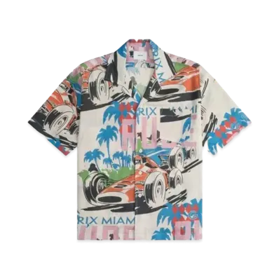 RHUDE Linen Grand Prix Button Up "Multi"