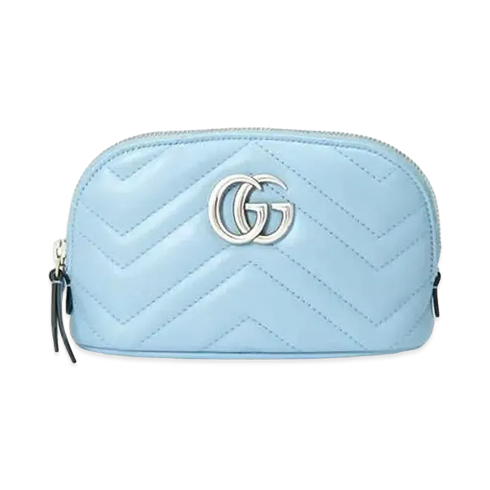 GUCCI GG Marmont Medium Cosmetic Case "Pastel Blue"