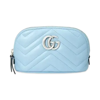 GUCCI GG Marmont Medium Cosmetic Case "Pastel Blue"