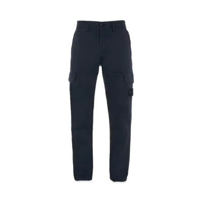 Stone Island 312F2 STRETCH COTTON WOOL SATIN_GHOST PIECE - REGULAR TAPERED FIT "Blue"