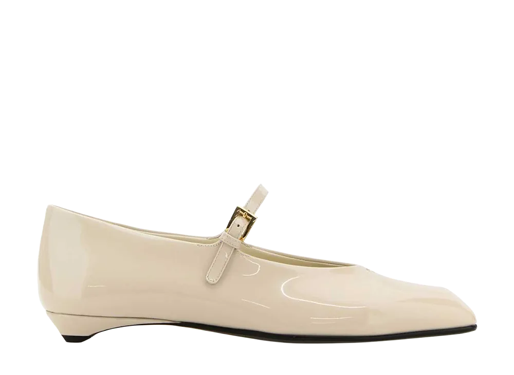PRADA Women's Ivory Leather Ballerinas "White"