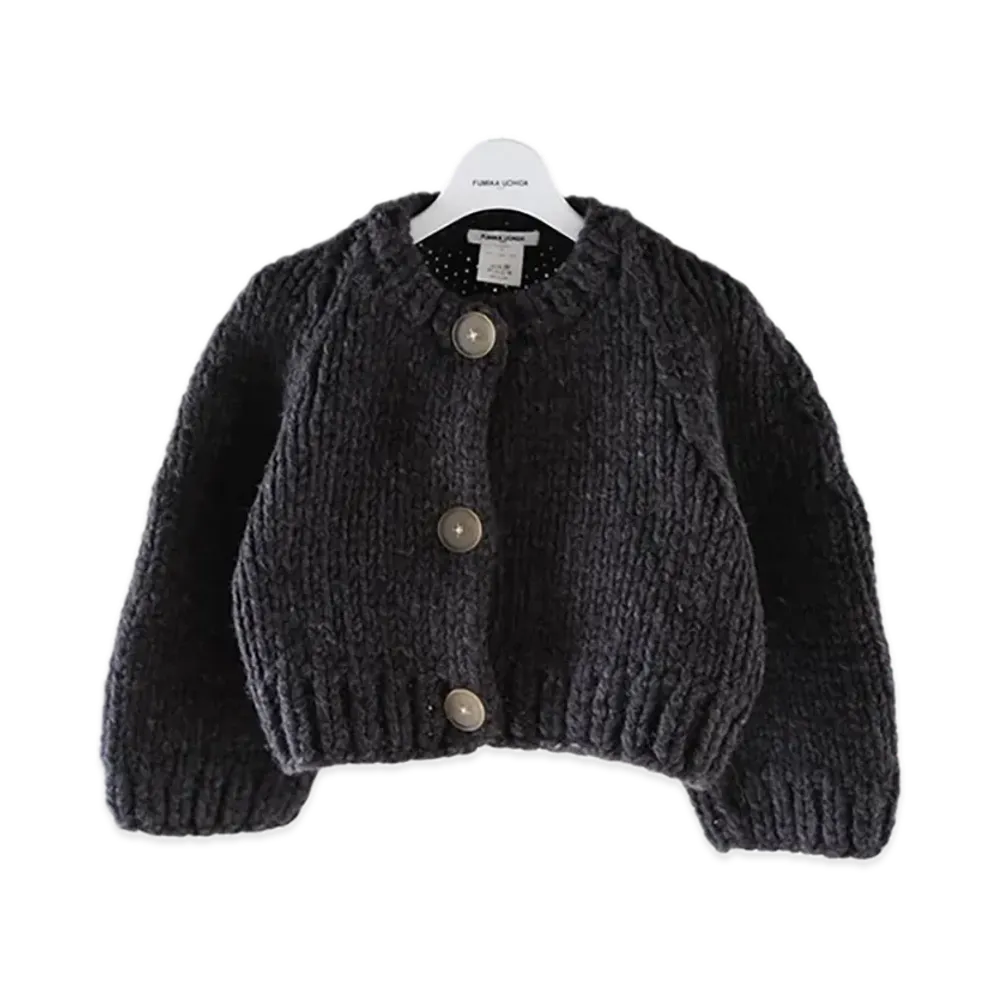 FUMIKA UCHIDA Hand Knitted Cardigan "Charcoal"