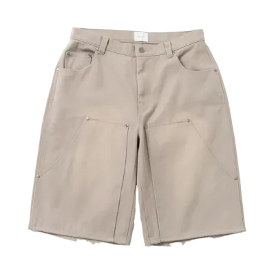BLESS U Duck Wash Double Knee Shorts "Light Gray"