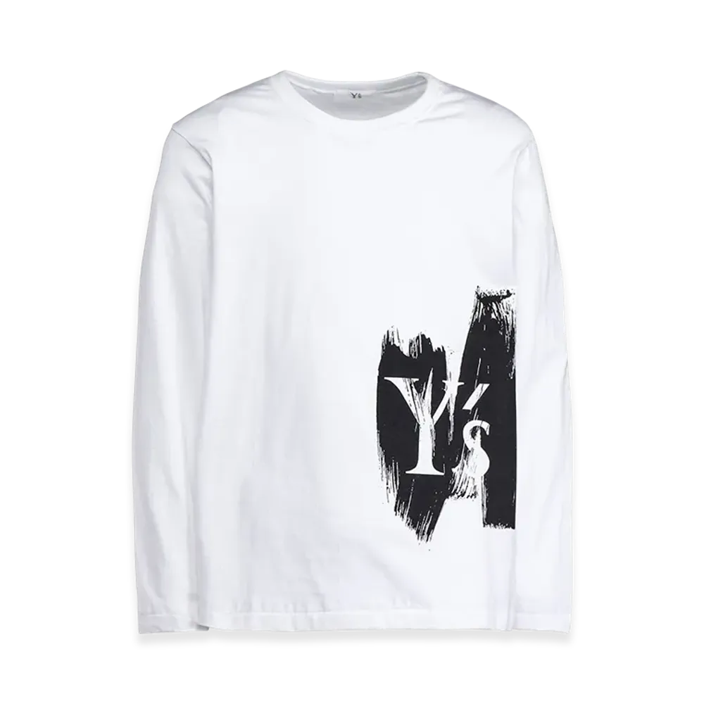 Y's Logo/Blush Print Long Sleeve T "White"