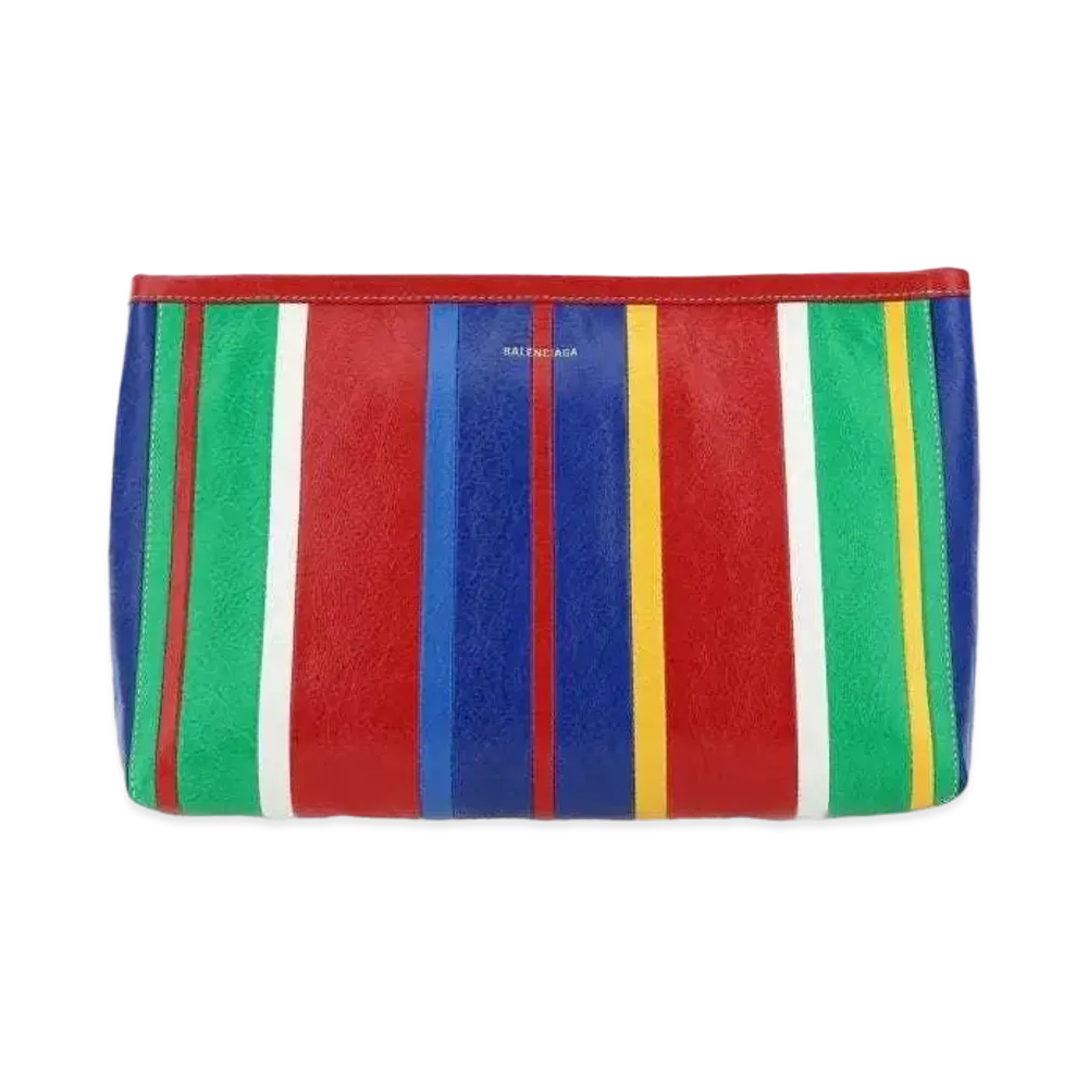 BALENCIAGA Barbes Large Zip Pouch With Handle "Blue"