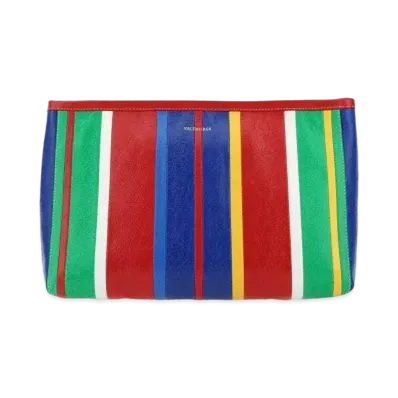 BALENCIAGA Barbes Large Zip Pouch With Handle "Blue"