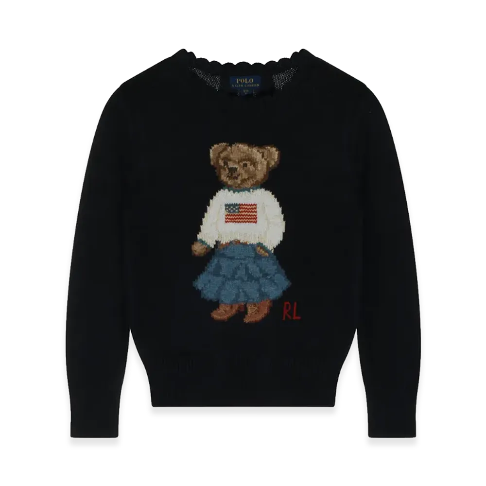 Polo Ralph Lauren Women's Iconic Bear Cotton Sweater "Dark Blue"