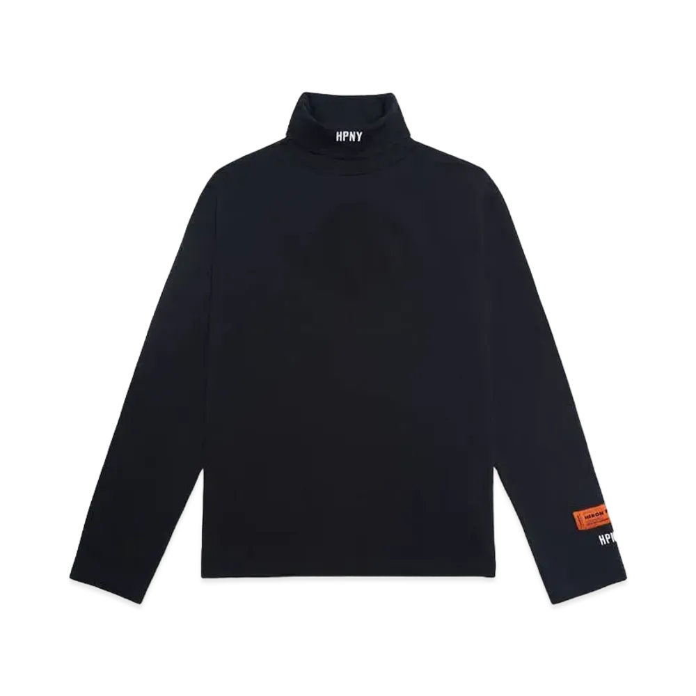 HERON PRESTON HPNY EMB ROLLNECK "BLACK WHITE"