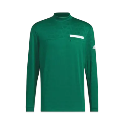 adidas Jacquard UV Care Mockneck Long Sleeve Shirt "Collegiate Green"