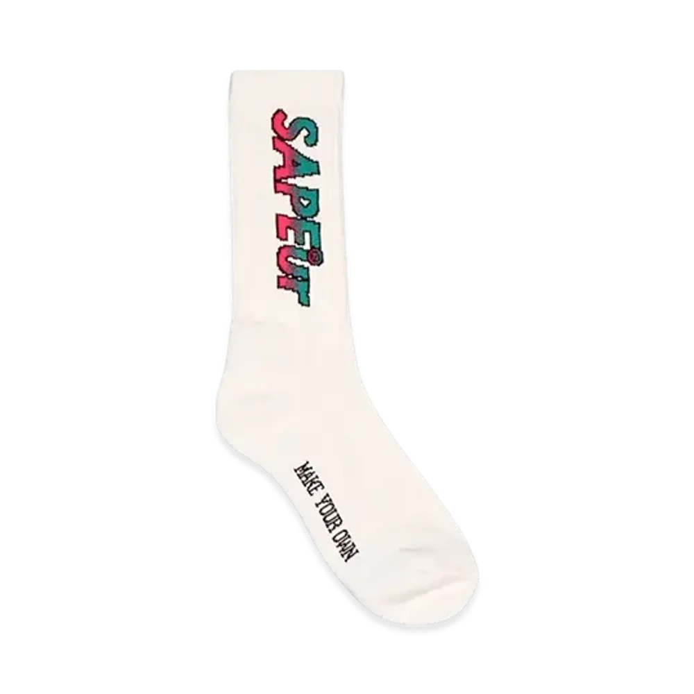 SAPEur Gradation Logo Socks "Hot Pink Green"