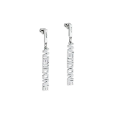 WE11DONE Lettering Earrings "Silver"