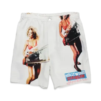 WACKO MARIA Hollywood Chainsaw Hookers / Hawaiian Shorts "White"
