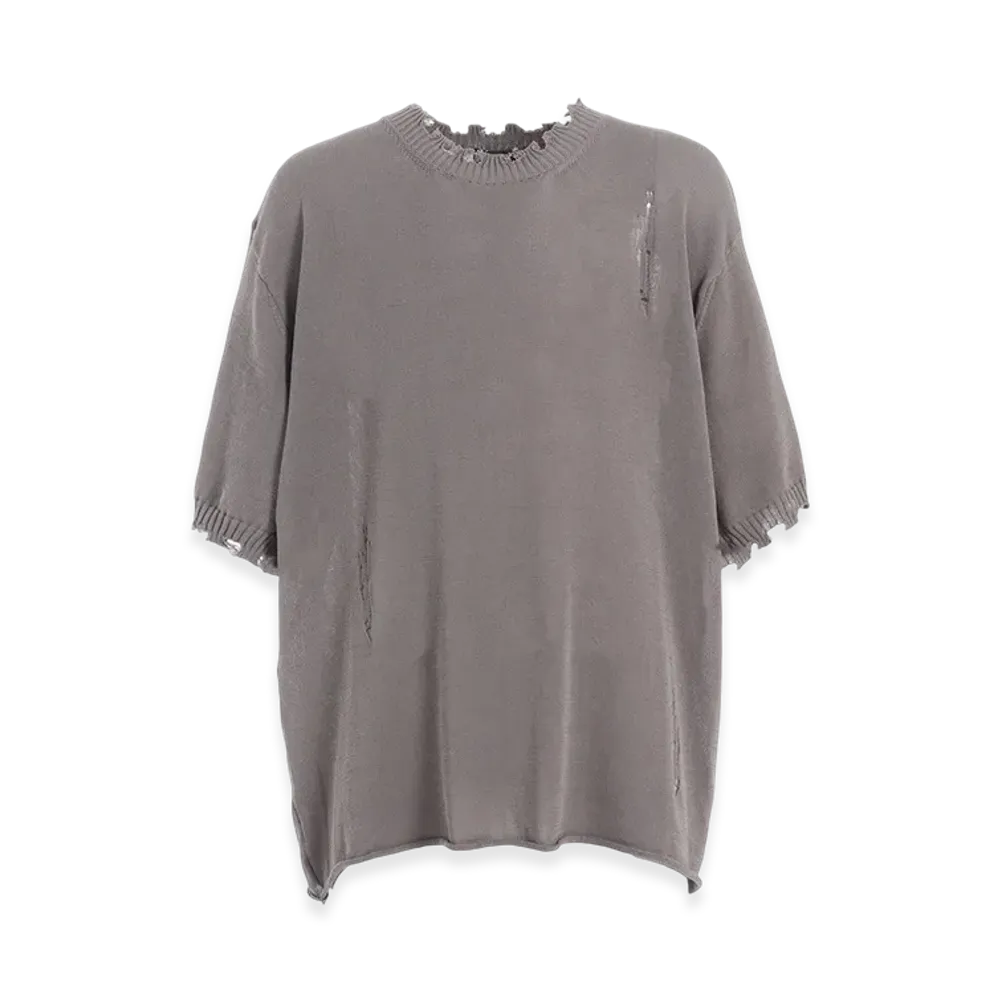 S'YTE Compact Twist 10G Damaged Knitted Pullover "Gray"