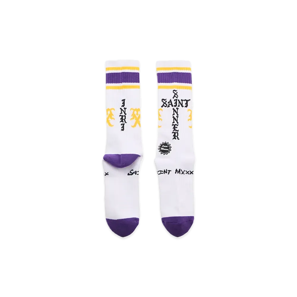 SAINT Mxxxxxx Socks Sinner "White/Purple"