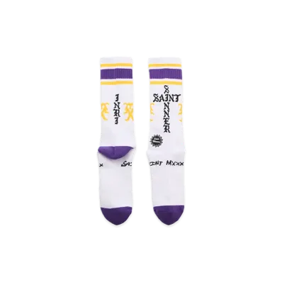 SAINT Mxxxxxx Socks Sinner "White/Purple"