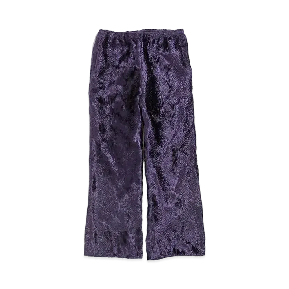 Needles W.U. BOOT-CUT PANT - BURNOUT VELVET "Purple"