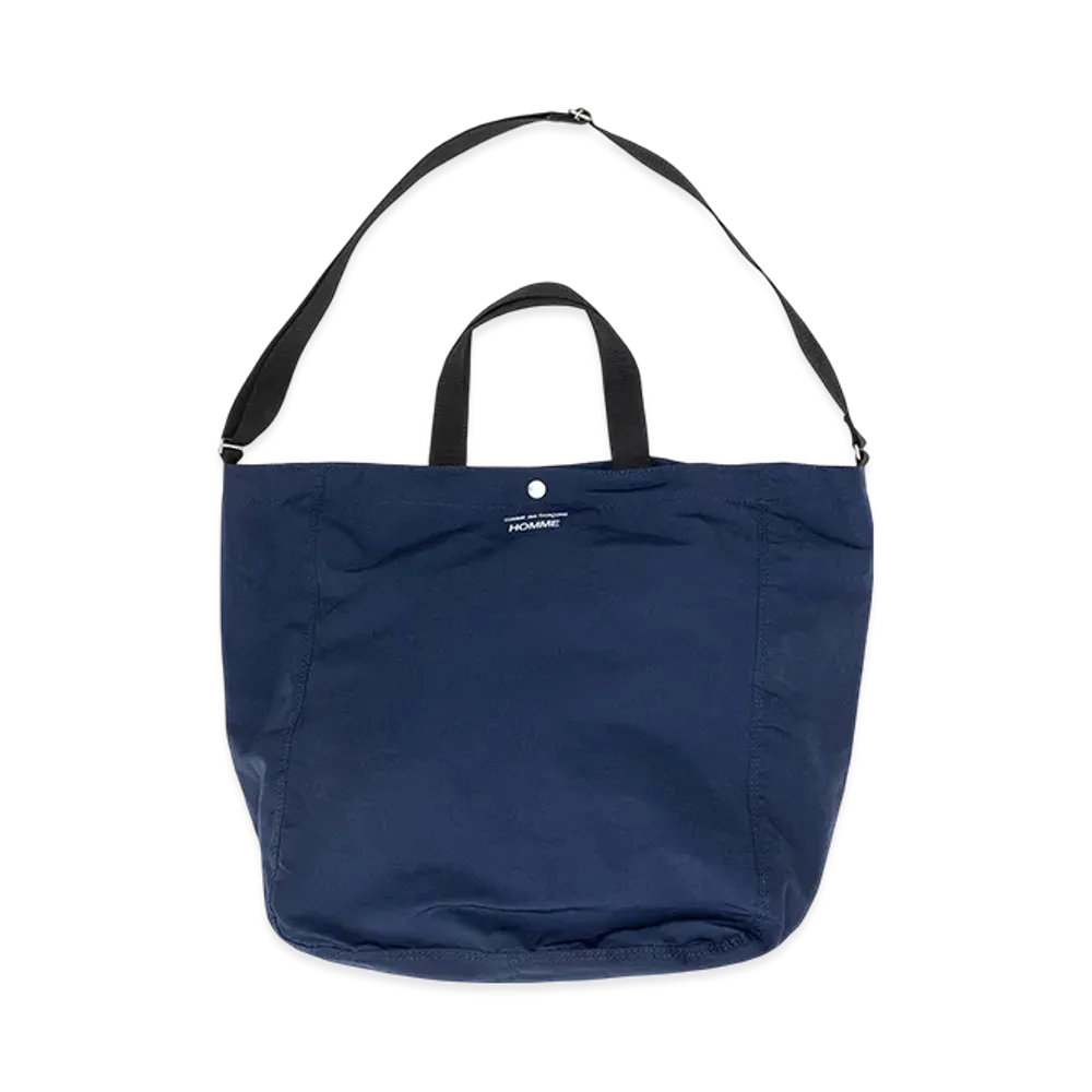 COMME des GARCONS HOMME Cotton Nylon Grosgrain Bag "Navy"