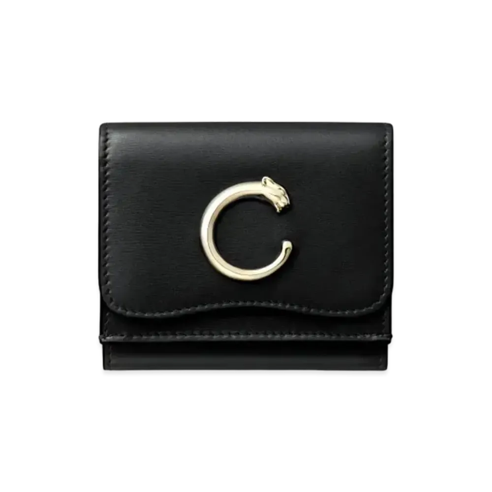 Cartier Wallet with Three Flaps, Panthere de Cartier "Black"