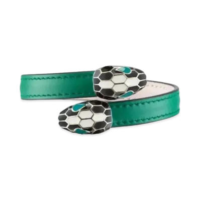 BVLGARI Serpenti Forever Leather Bracelet "Green"