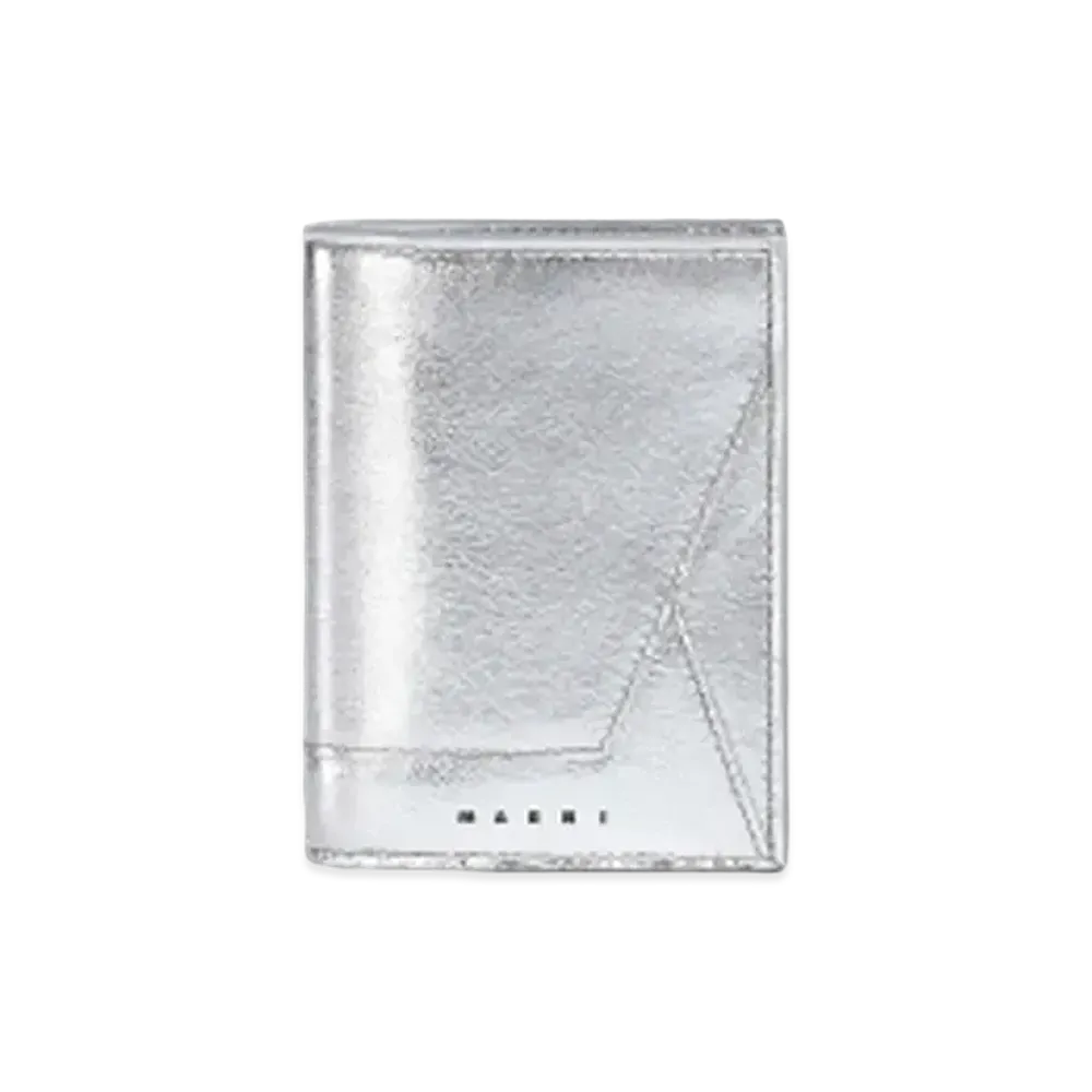 Marni Silver Metallic Nappa Leather Bi-Fold Wallet "Silver"