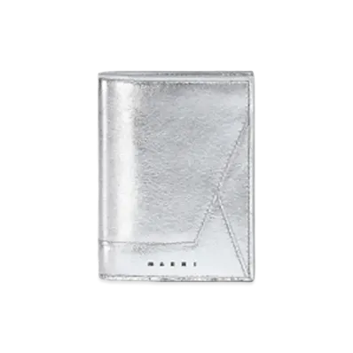 Marni Silver Metallic Nappa Leather Bi-Fold Wallet "Silver"