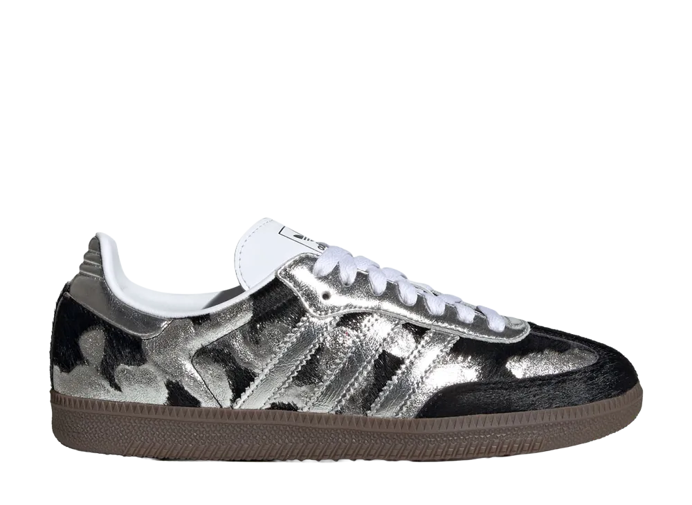 adidas Women's Samba OG Pony Hair "Core Black/Silver Metallic"