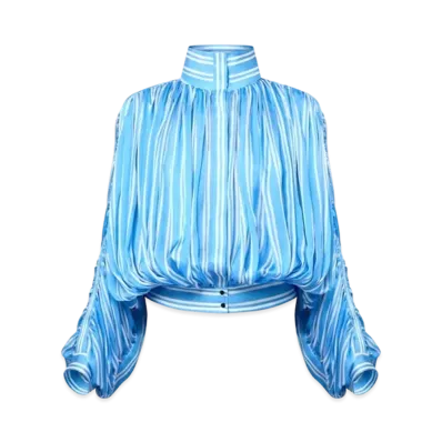 Louis Vuitton Double Stripe Gathered Blouse "Hortensia"