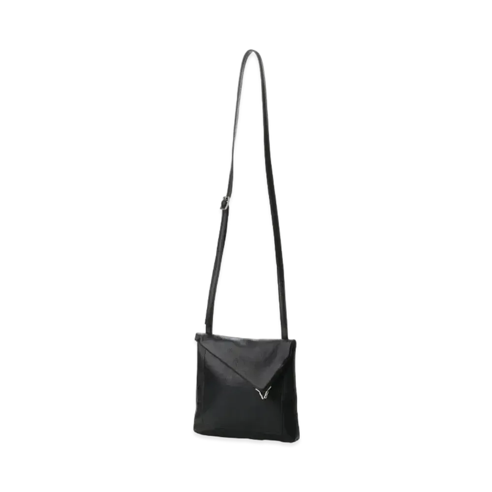 Yohji Yamamoto Y's SEMI GLOSS LEATHER SHAPED CLASP WALLET "Black"