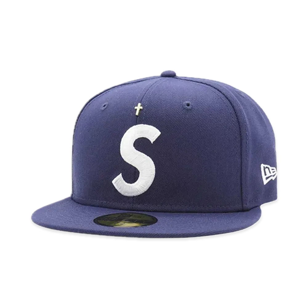 Supreme Gold Cross S Logo New Era "Light Navy"