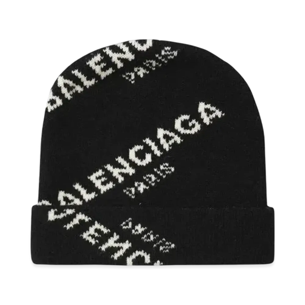 BALENCIAGA logo beanie "BLACK"