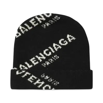 BALENCIAGA logo beanie "BLACK"