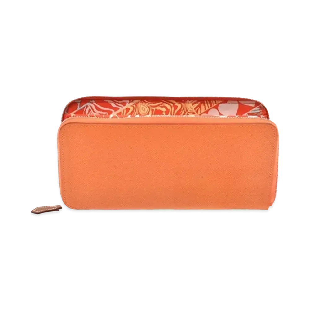Hermes Azap Silk'In Long Veau Epsom/Silk "Orange/Capucines/Silver"