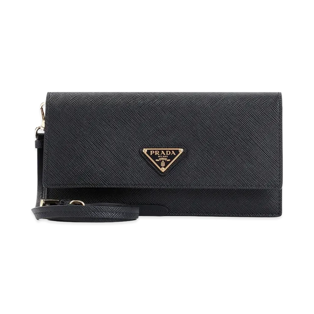 PRADA Women's Calf Leather Pouch "Nero"