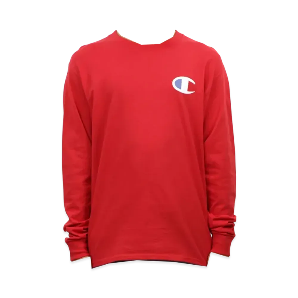 Champion Cotton Long Sleeve Tee "Red"
