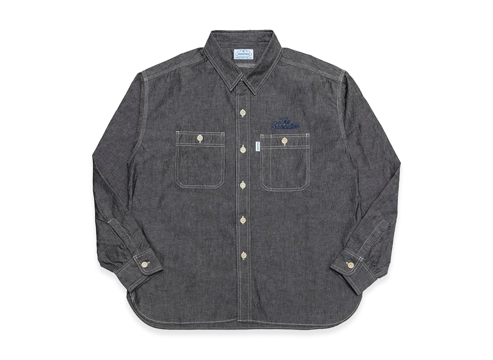 SubCulture Chambray Shirt "Black/Blue Embroidery"