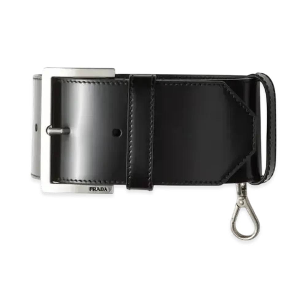 PRADA Leather Wrist Strap "Black"