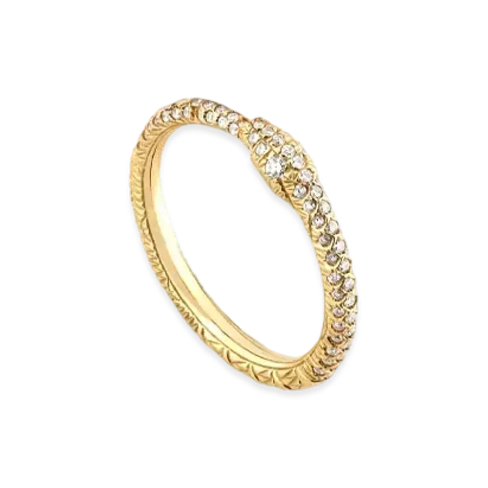 GUCCI Ouroboros Ring In Gold With Diamond