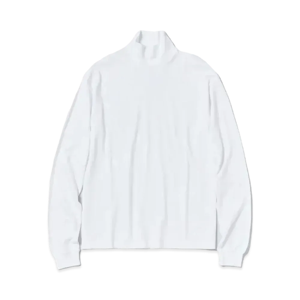 AURALEE Seamless Hi Neck L/S Tee "White"