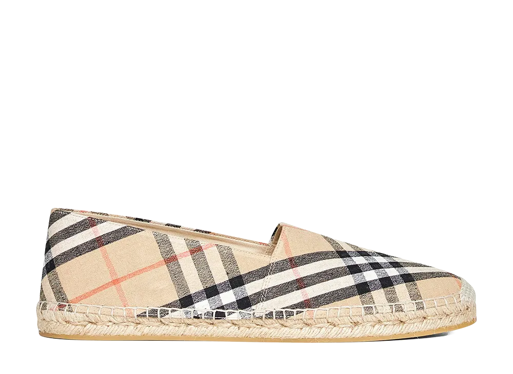 Burberry Embroidered Canvas Espadrilles "Checked"