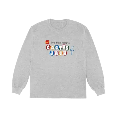 Travis Scott Cactus Jack x McDonald's Cj Live From Utopia L S T-Shirt "Grey"