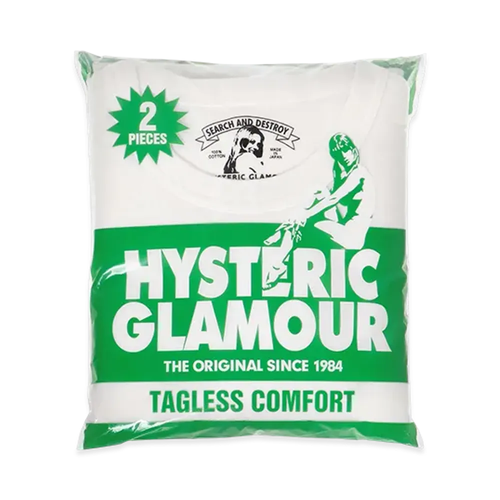 HYSTERIC GLAMOUR Hys Symbol 2Pacs T-Shirt "White"