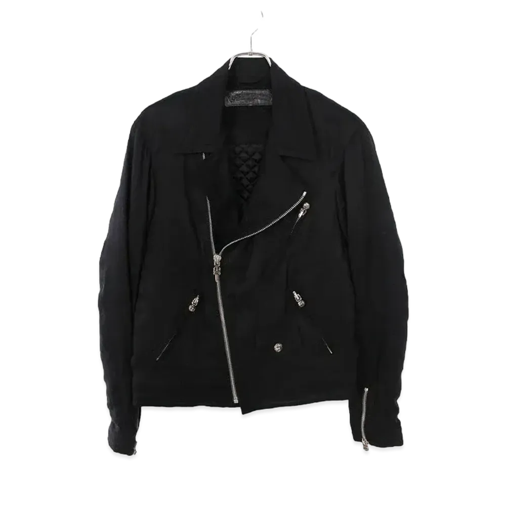 Chrome Hearts GABBA FBRC V3J Silk Mixed Linen Filling Riders Jacket "Black"