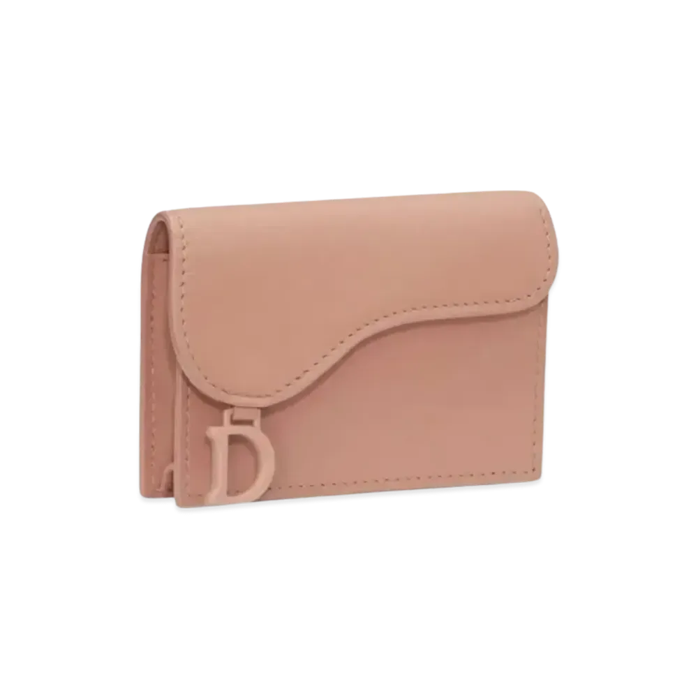 Dior Crimson Small Mat Cow Leather Saddle Wallet "Pink"