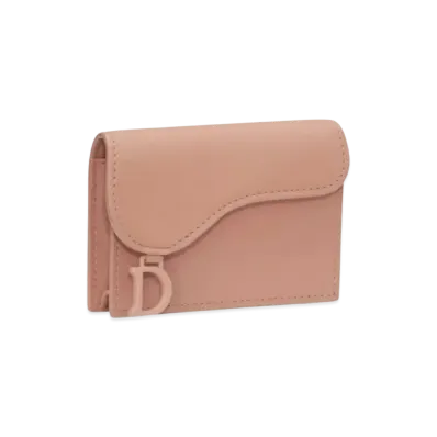 Dior Crimson Small Mat Cow Leather Saddle Wallet "Pink"