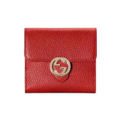 GUCCI Interlocking GG Compact Wallet "Red"
