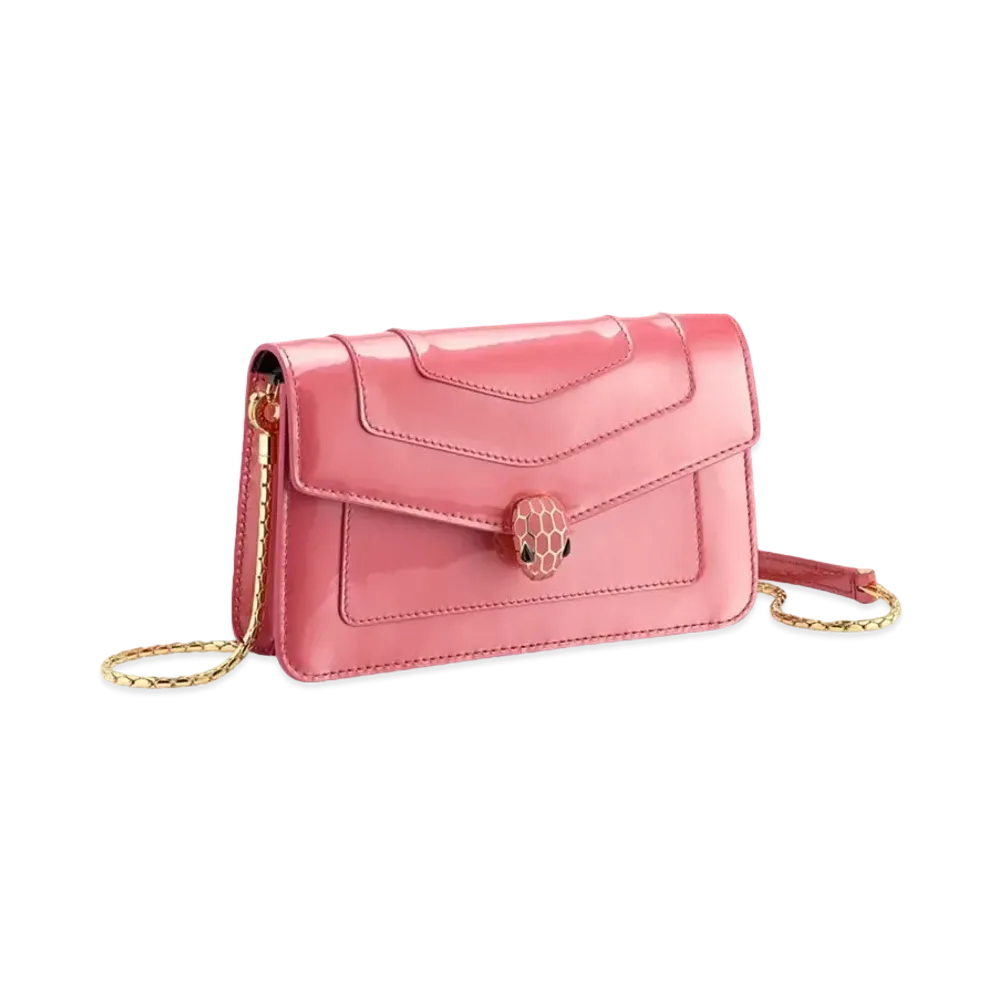 BVLGARI Serpenti Forever Chain Wallet "Pink"